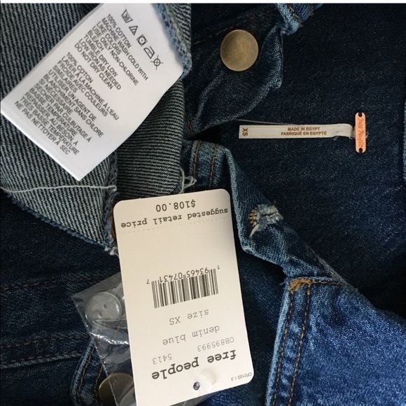 FREE PEOPLE THE CITY MINI DENIM DRESS - Picture 8 of 10